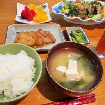 鱈のバター焼きと青梗菜・夕食◆3.20