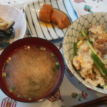 衣笠丼×南瓜の煮つけ×水ナス
