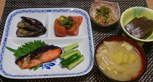 夕食 鮭の焼き浸し