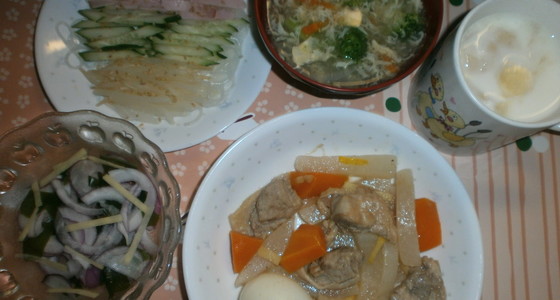 柚子香る鶏肉と大根の甘辛煮の夕食 by 白いぐれーぷ [クックパッド] みんながのせた献立