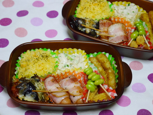 お肉がなくたって!美味しい母娘弁当^^