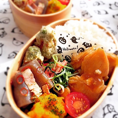 鶏胸肉のさっぱり煮弁当。