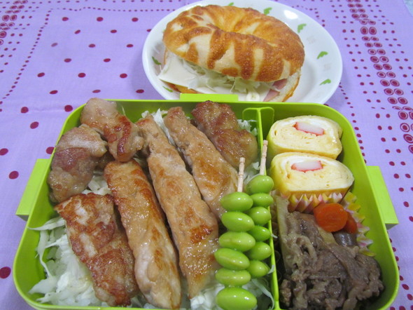 ガッツリ男子高校生弁当 緑に困ったら