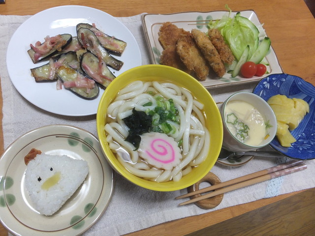晩御飯７８ かけうどんとおいしいおかず By ネコかえる