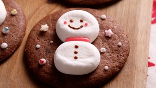 動画 クリスマスに マシュマロ雪だるまクッキー クックパッド料理動画