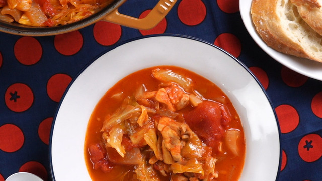 動画 止まらない トマトとキャベツのチキンしちゅー クックパッド料理動画